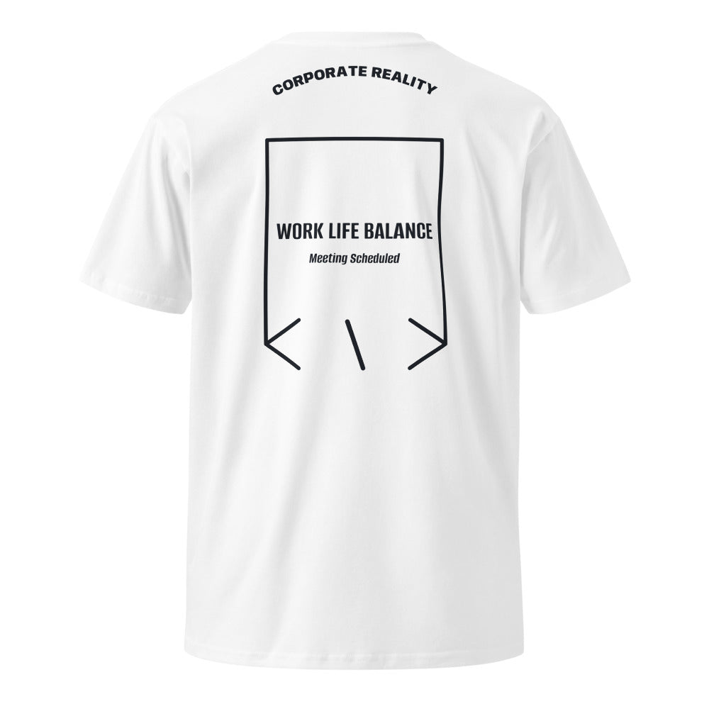 Work Life Balance — White Navy back mockup