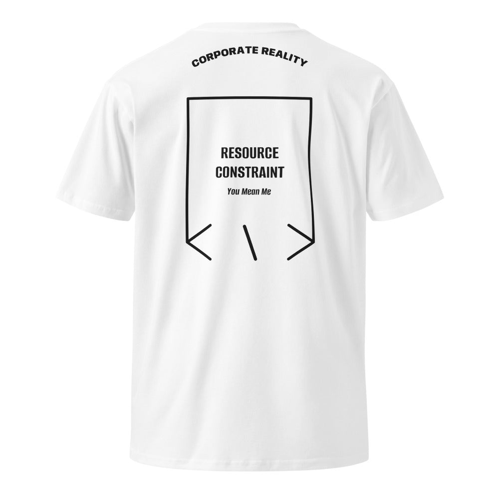 Resource Constraint — White Black back mockup