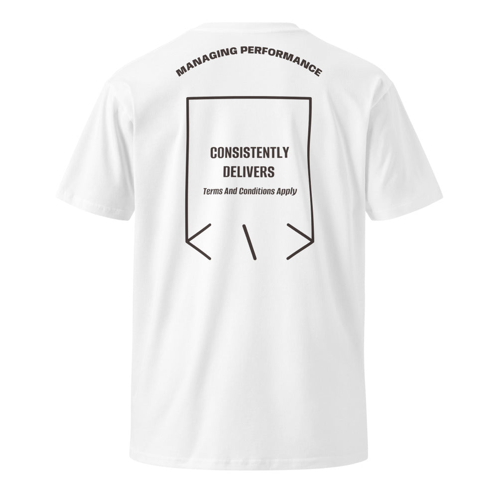 Consistently Delivers — White Coal back mockup