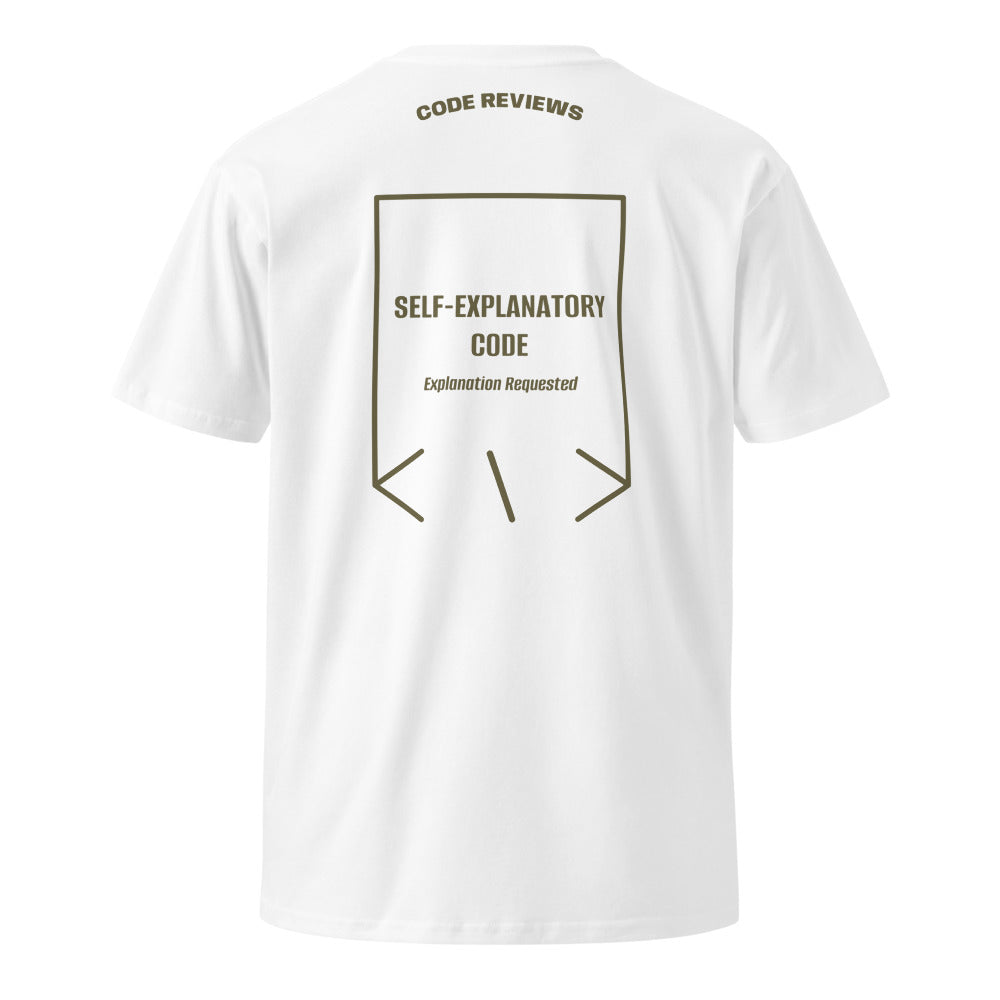 Self-Explanatory Code — White Army back mockup