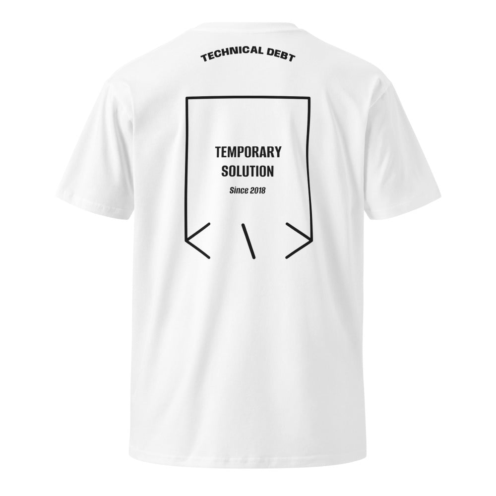 Temporary Solution — White Black back mockup
