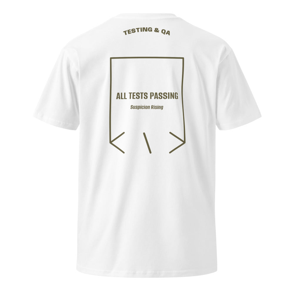 All Tests Passing — White Army back mockup
