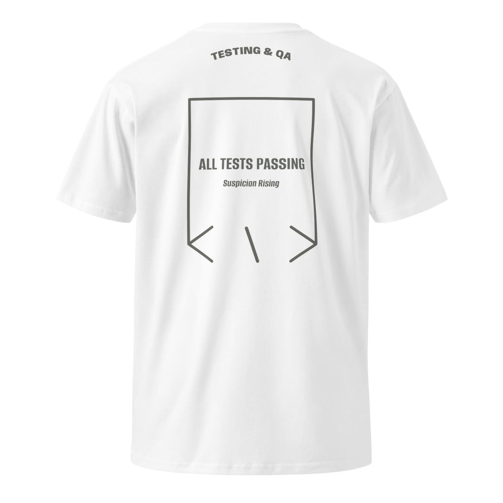 All Tests Passing — White Charcoal back mockup
