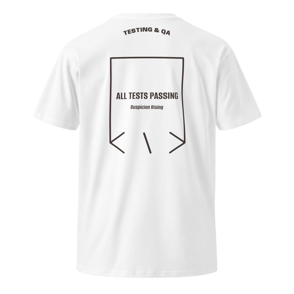 All Tests Passing — White Coal back mockup