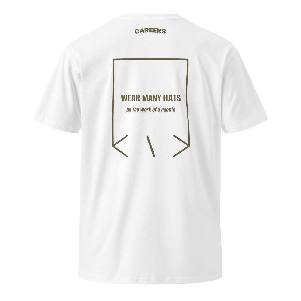 Wear Many Hats — White Army back mockup
