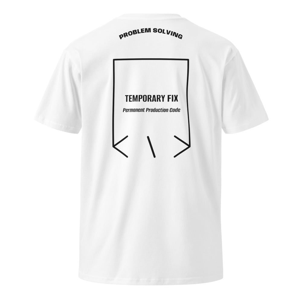 Temporary Fix — White Black back mockup