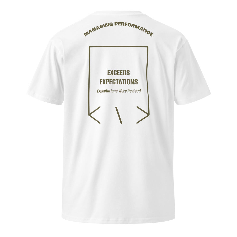Exceeds Expectations — White Army back mockup