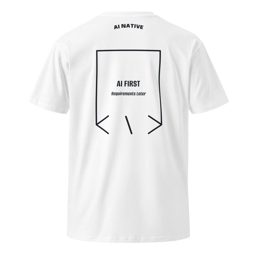 AI First — White Navy back mockup