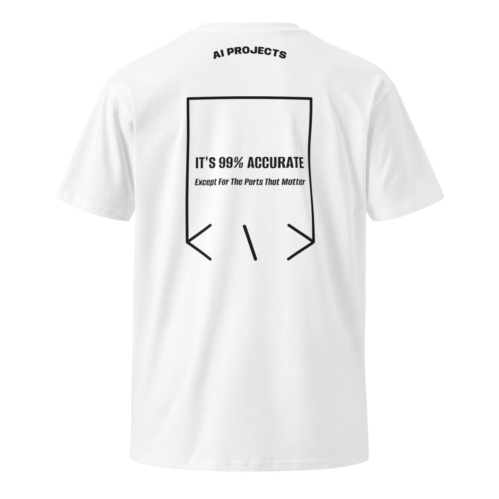 It's 99% Accurate — White Black back mockup