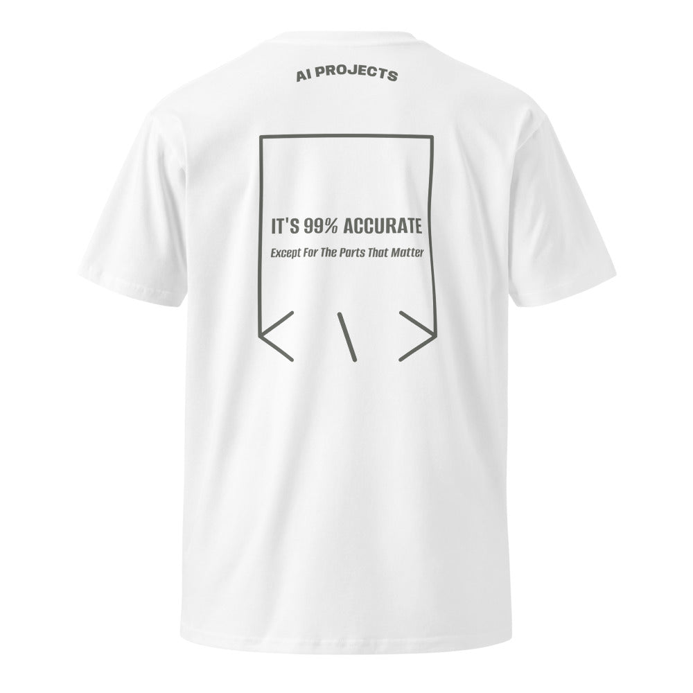 It's 99% Accurate — White Charcoal back mockup