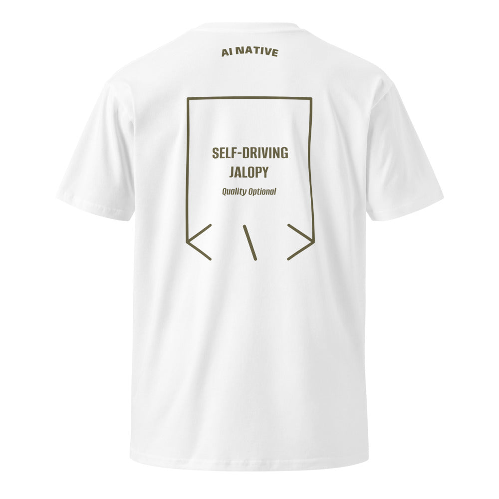 Self-Driving Jalopy — White Army back mockup