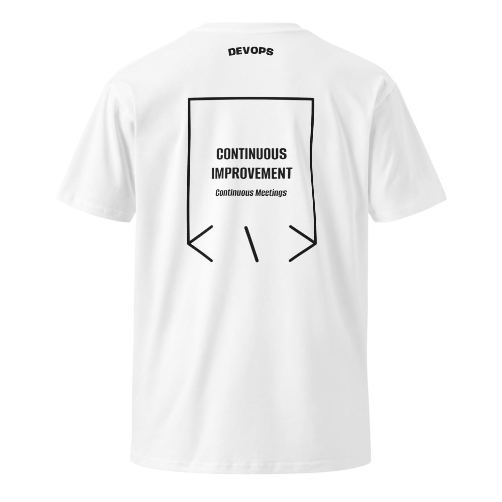 Continuous Improvement — White Black back mockup