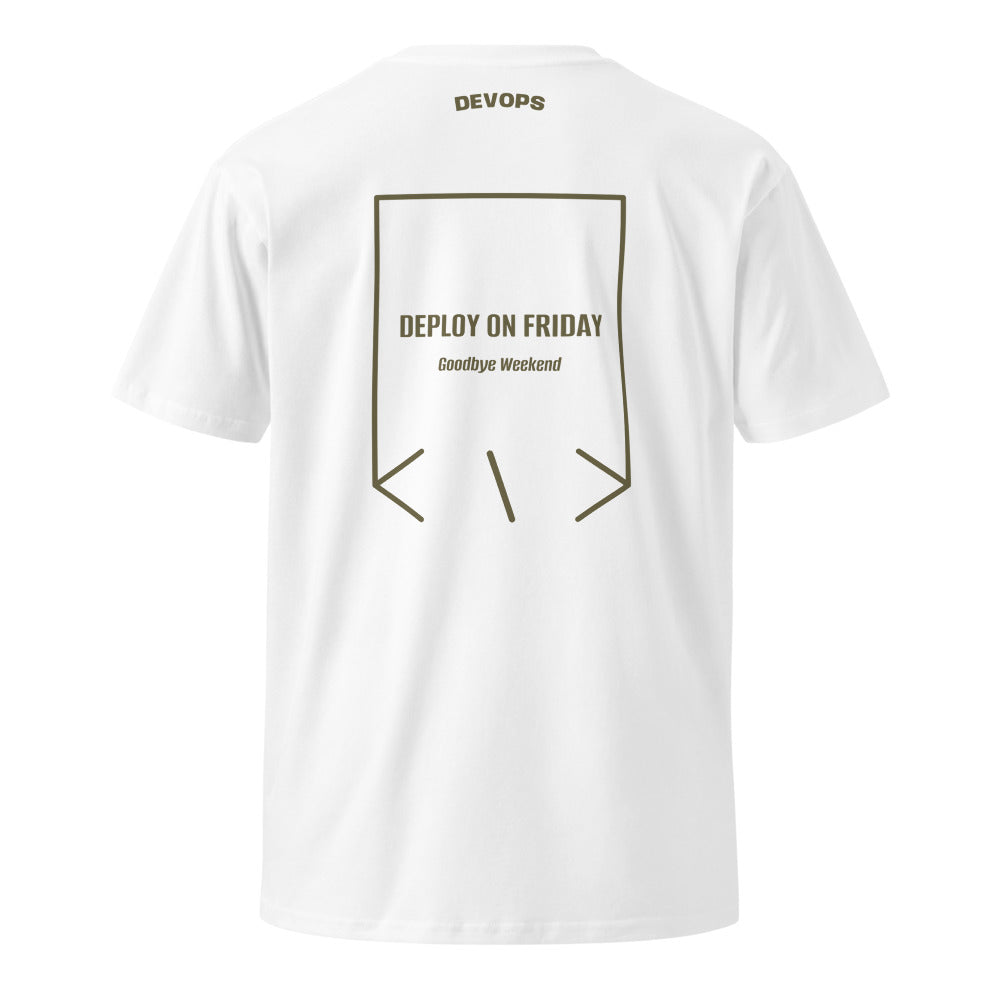 Deploy On Friday — White Army back mockup