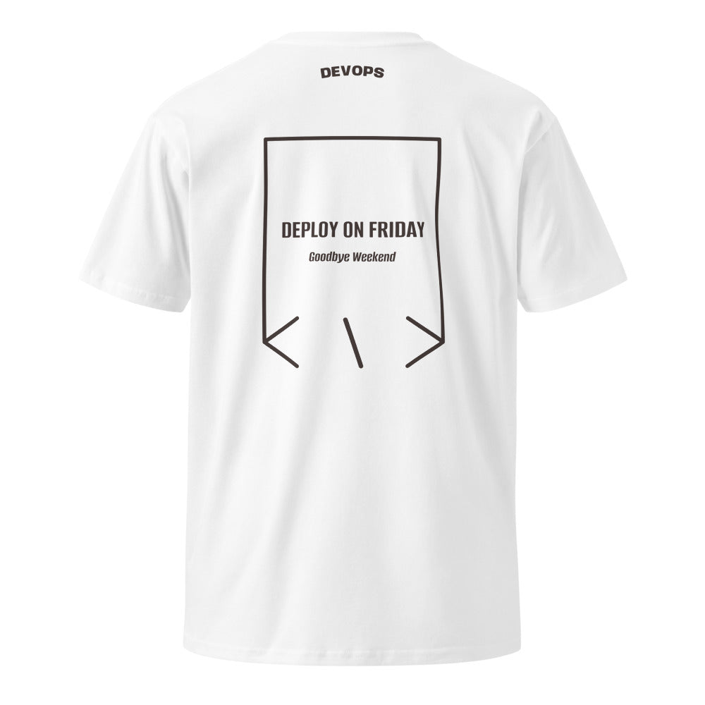 Deploy On Friday — White Coal back mockup