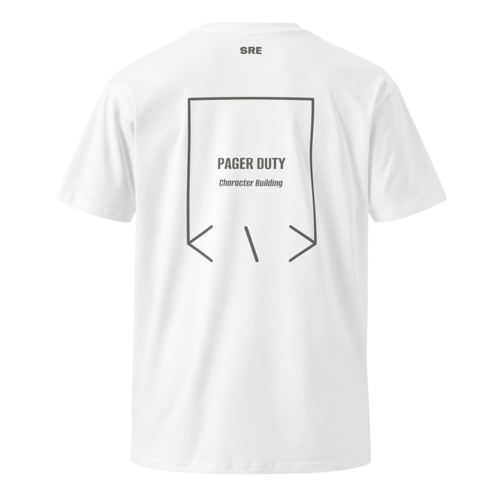 Pager Duty — White Charcoal back mockup