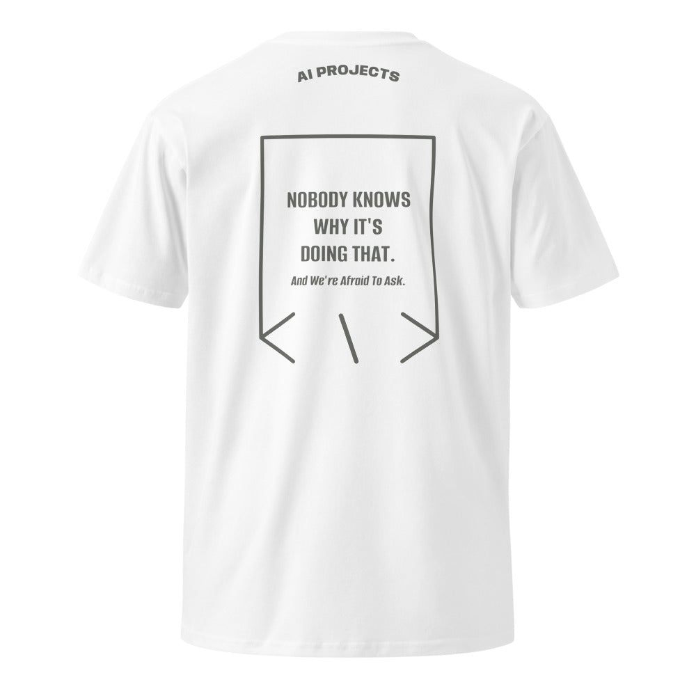 Nobody Knows Why It's Doing That. — White Charcoal back mockup