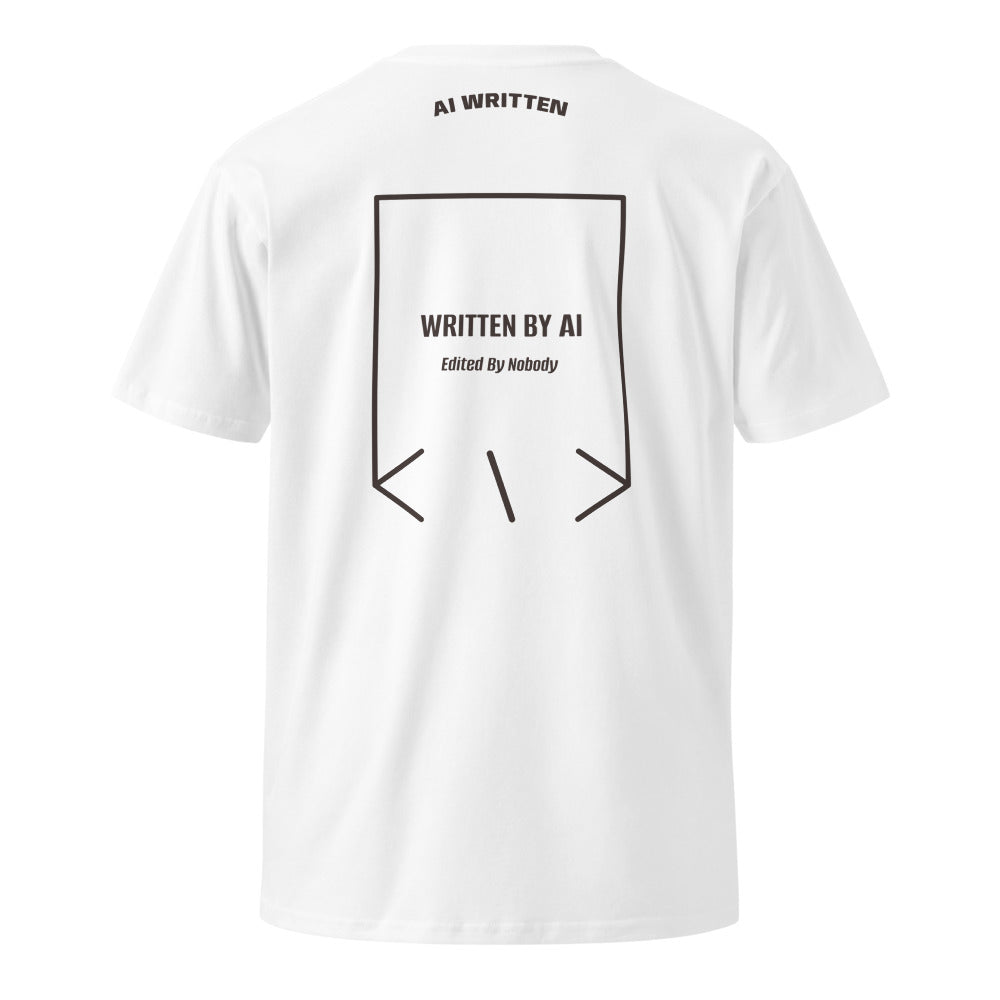 Written By AI — White Coal back mockup