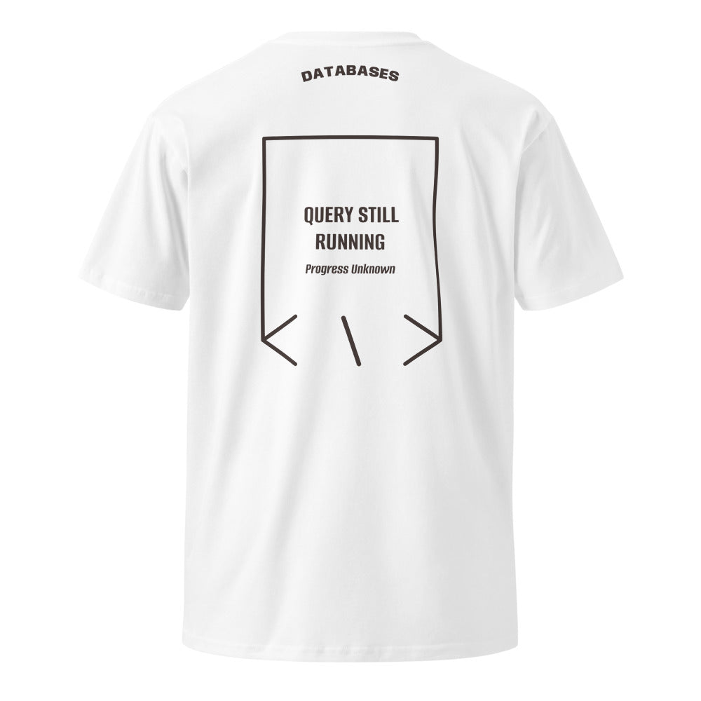 Query Still Running — White Coal back mockup