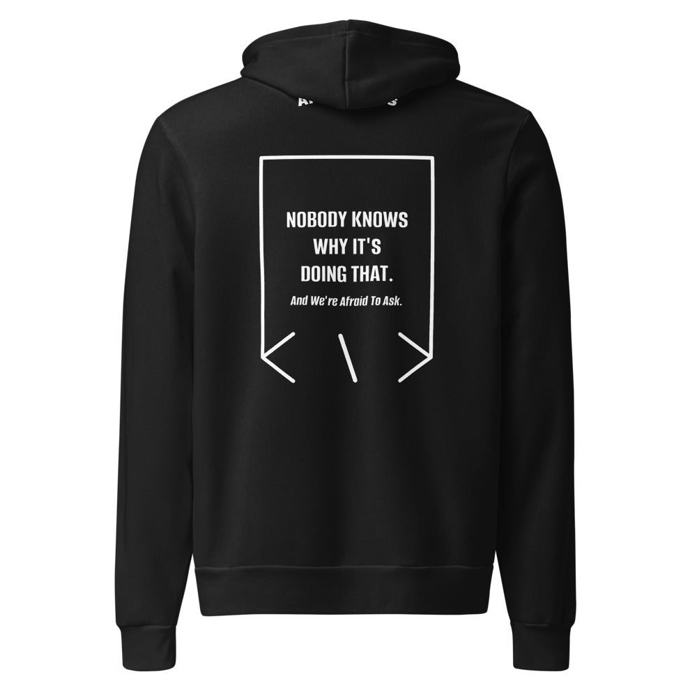 Nobody Knows Why It's Doing That. — Black White back mockup