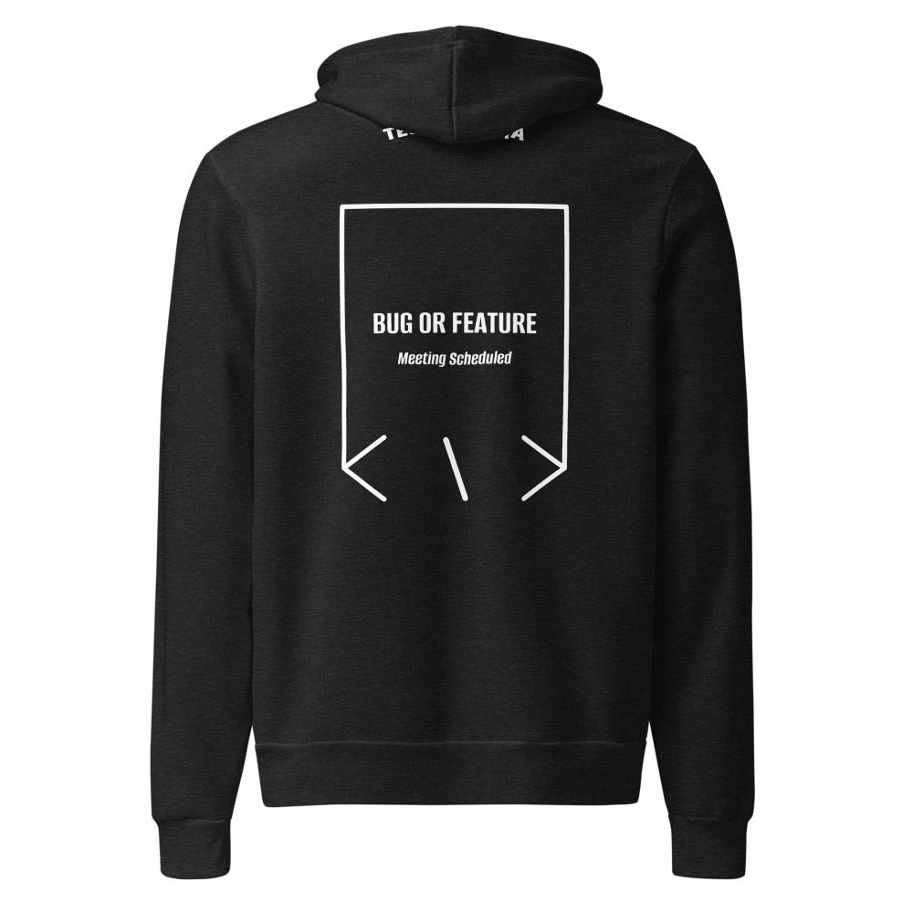 Bug Or Feature — Black Heather White back mockup