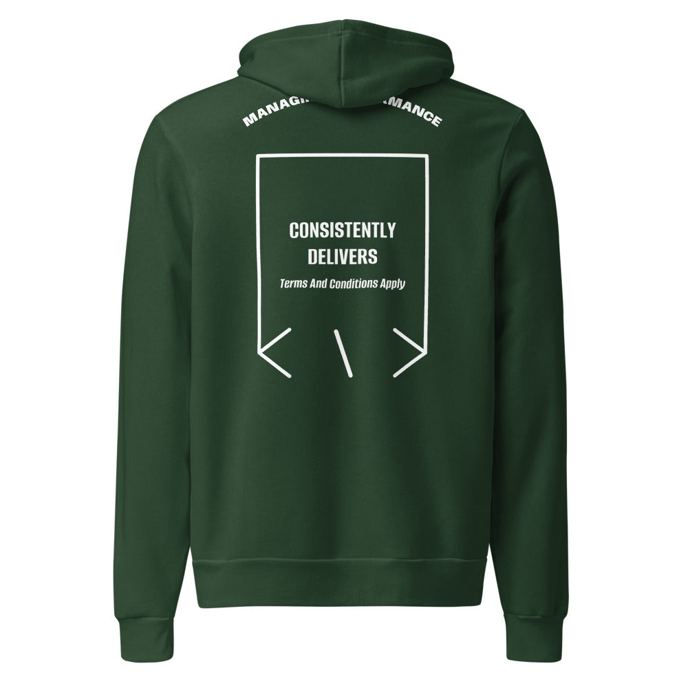 Consistently Delivers — Forest White back mockup