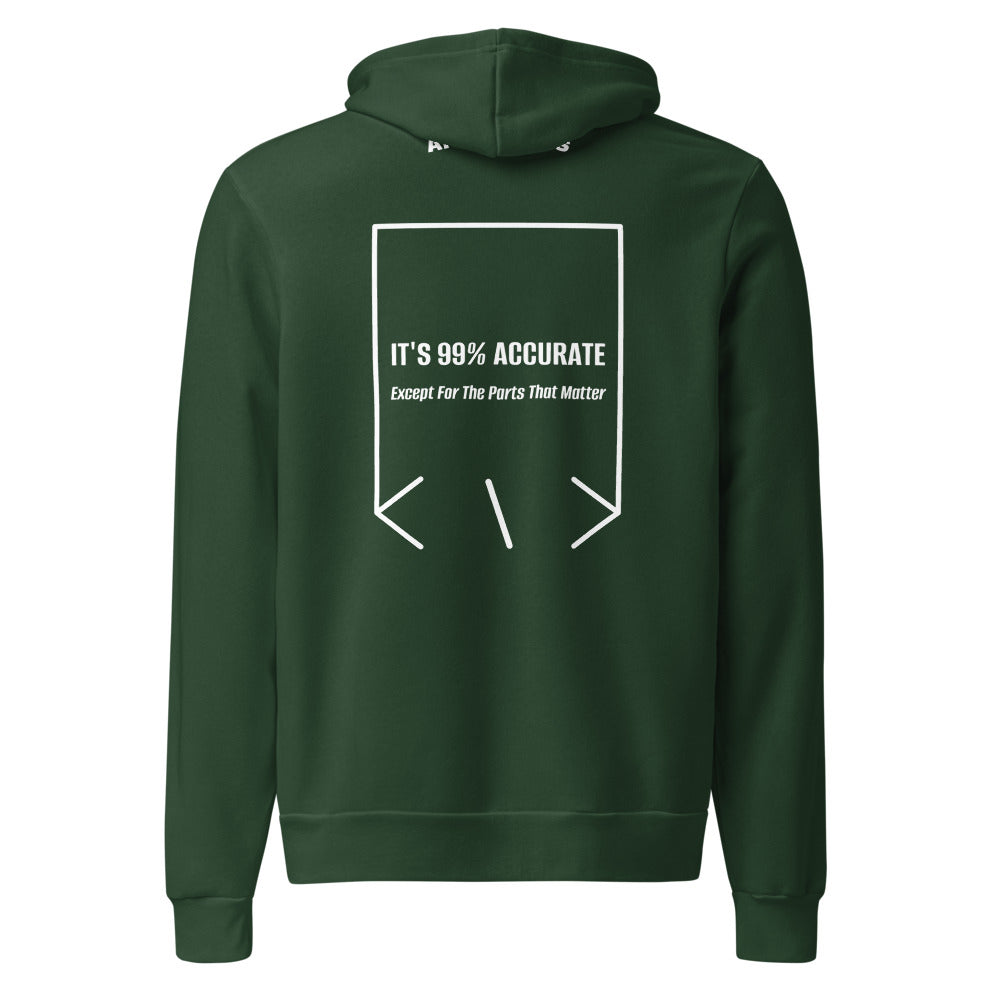 It's 99% Accurate — Forest White back mockup
