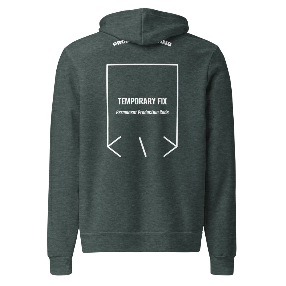Temporary Fix — Heather Forest White back mockup