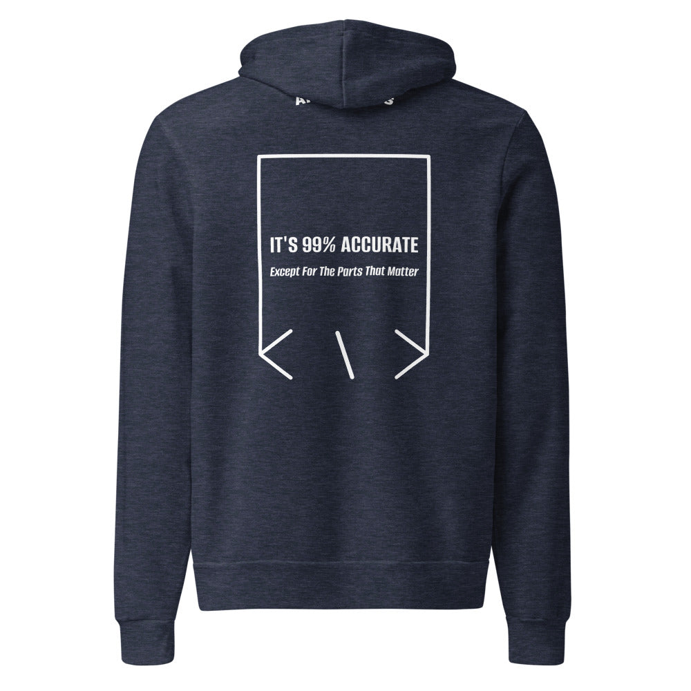 It's 99% Accurate — Heather Navy White back mockup
