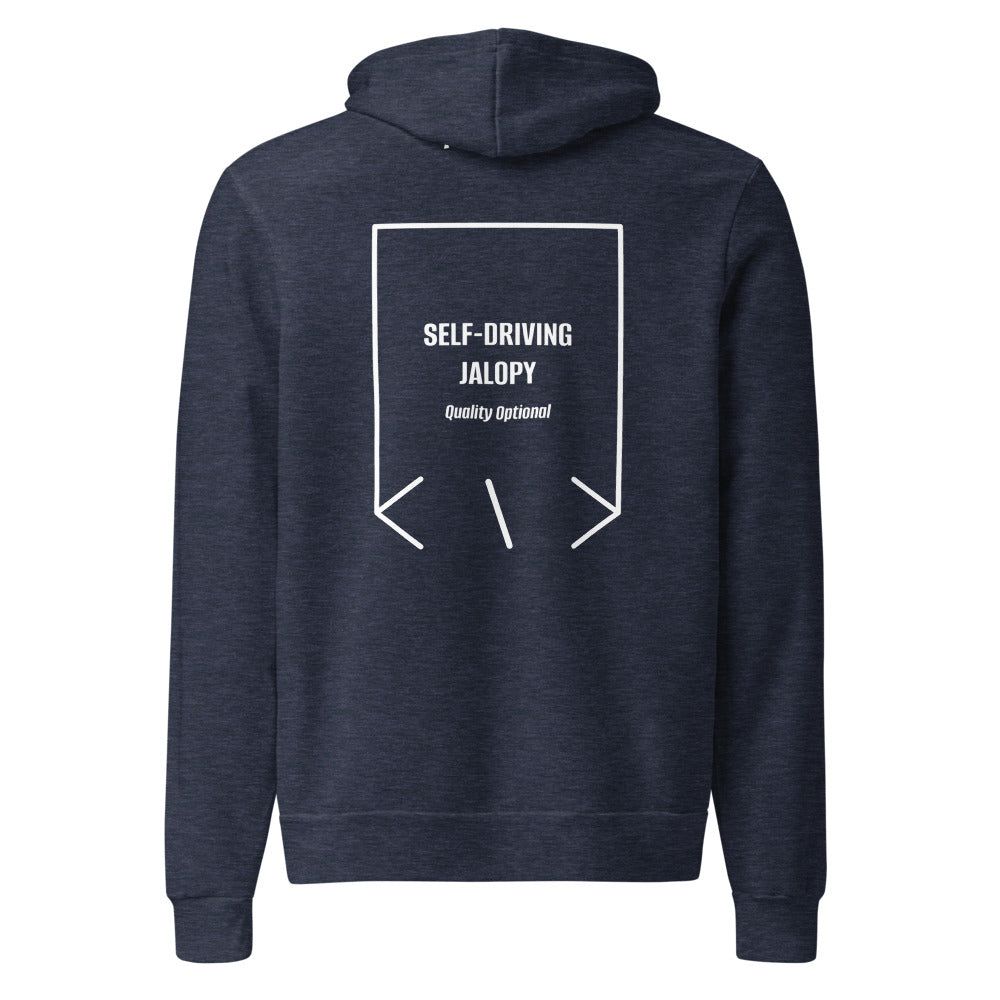 Self-Driving Jalopy — Heather Navy White back mockup