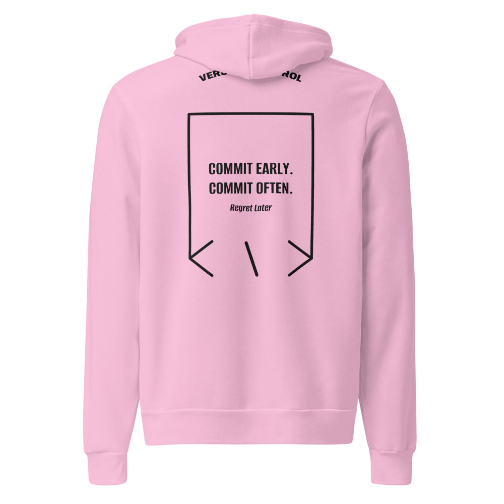 Commit Early. Commit Often. — Lilac Black back mockup
