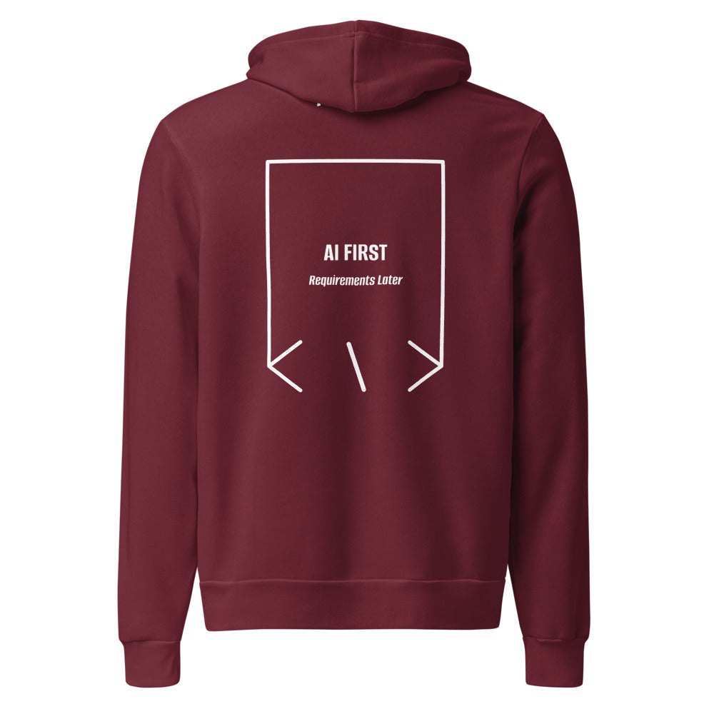 AI First — Maroon White back mockup