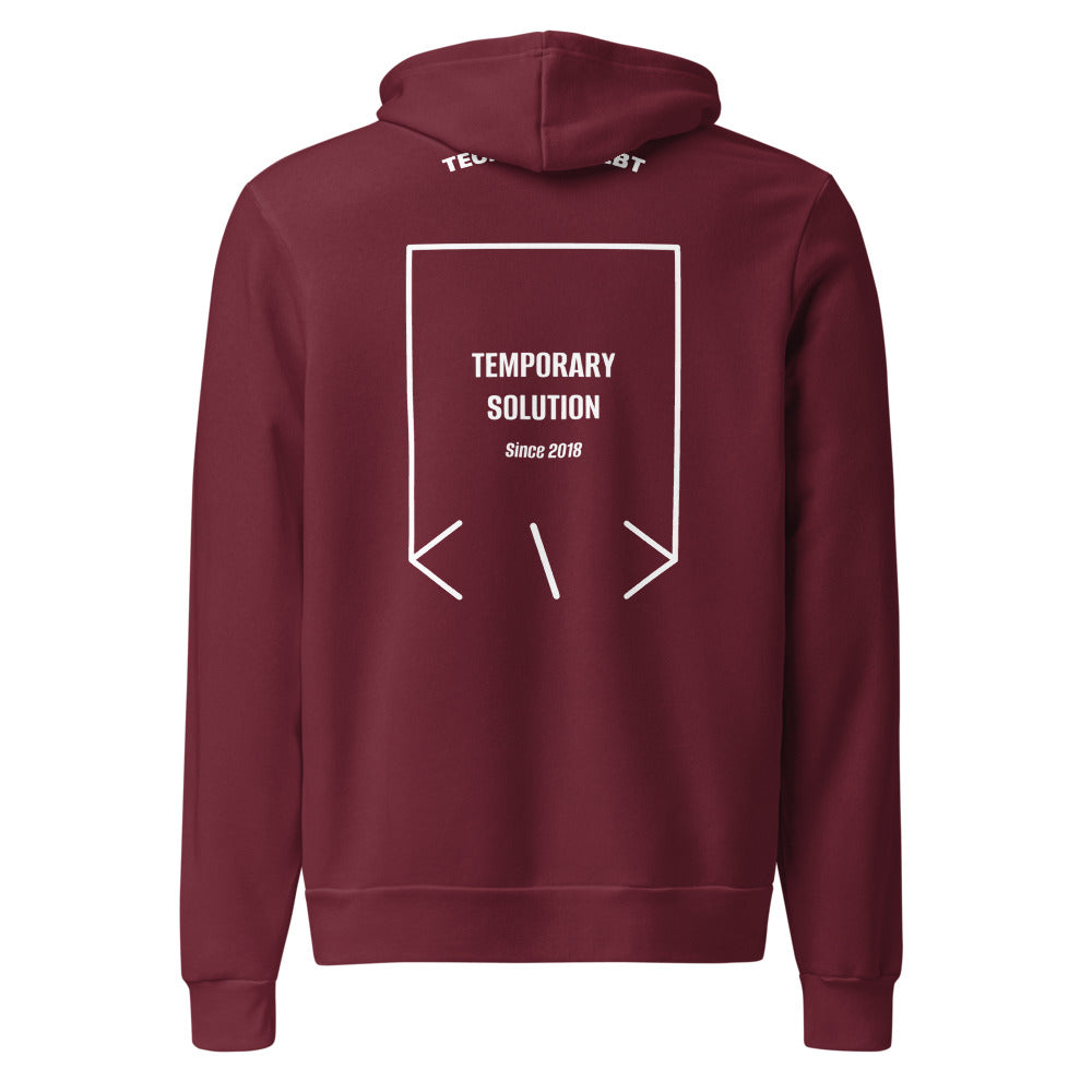 Temporary Solution — Maroon White back mockup