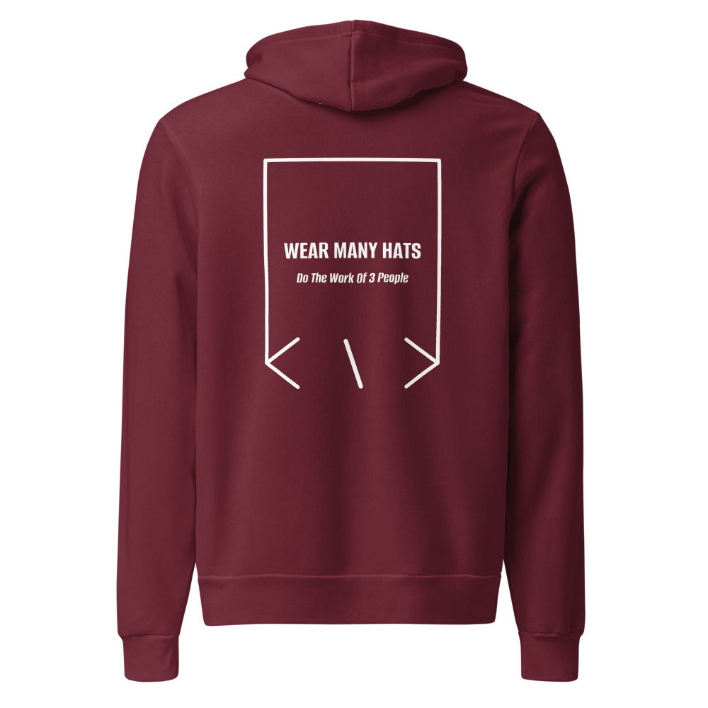 Wear Many Hats — Maroon White back mockup