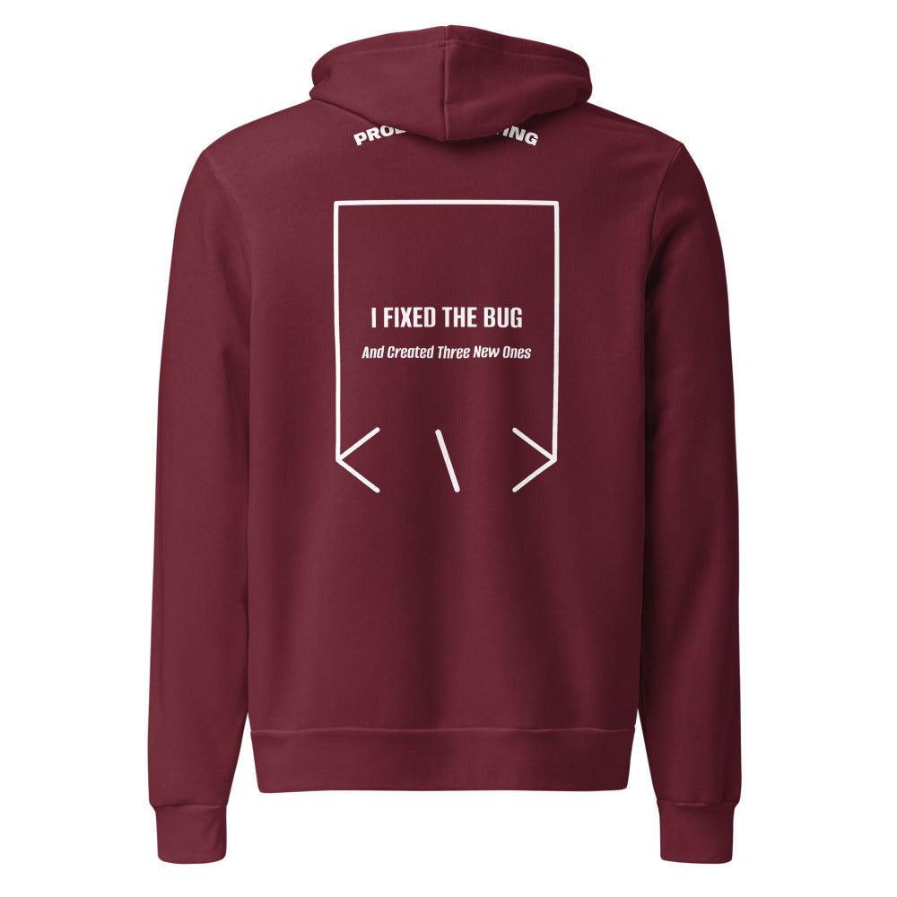 I Fixed The Bug — Maroon White back mockup