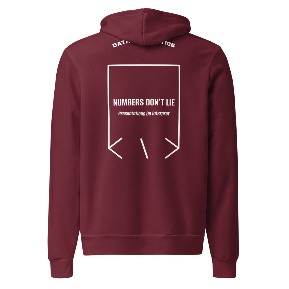 Numbers Don't Lie — Maroon White back mockup