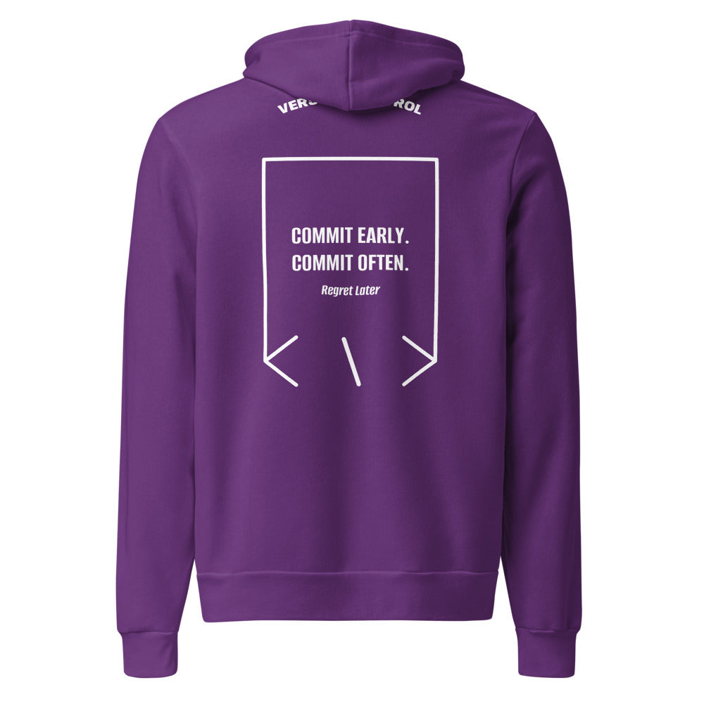 Commit Early. Commit Often. — Team Purple White back mockup