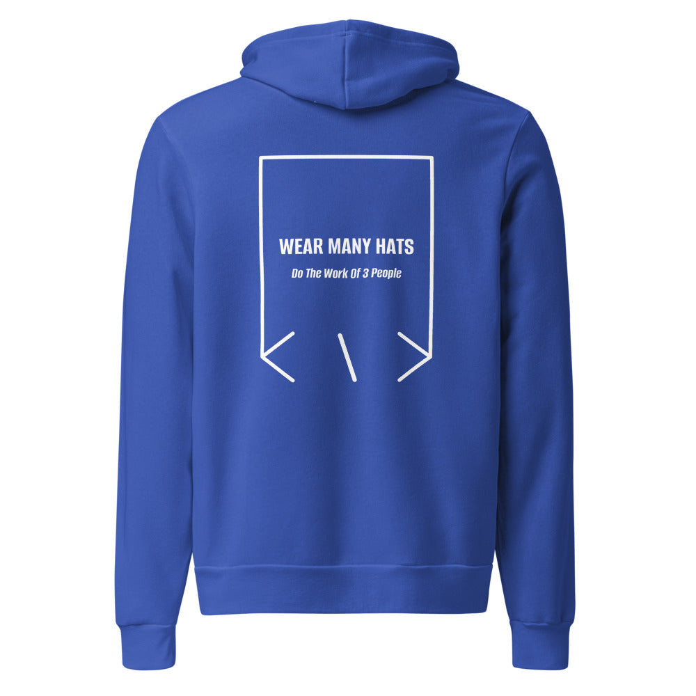 Wear Many Hats — True Royal White back mockup
