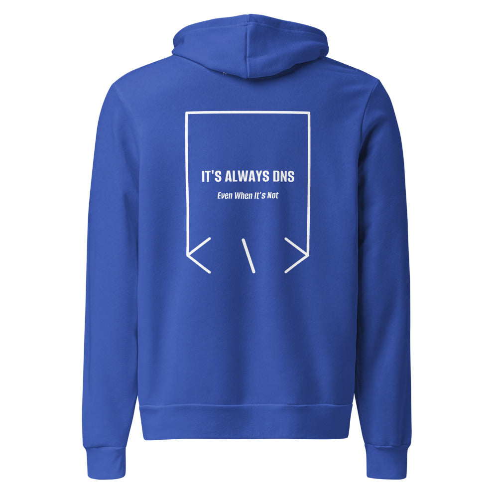 It's Always DNS — True Royal White back mockup