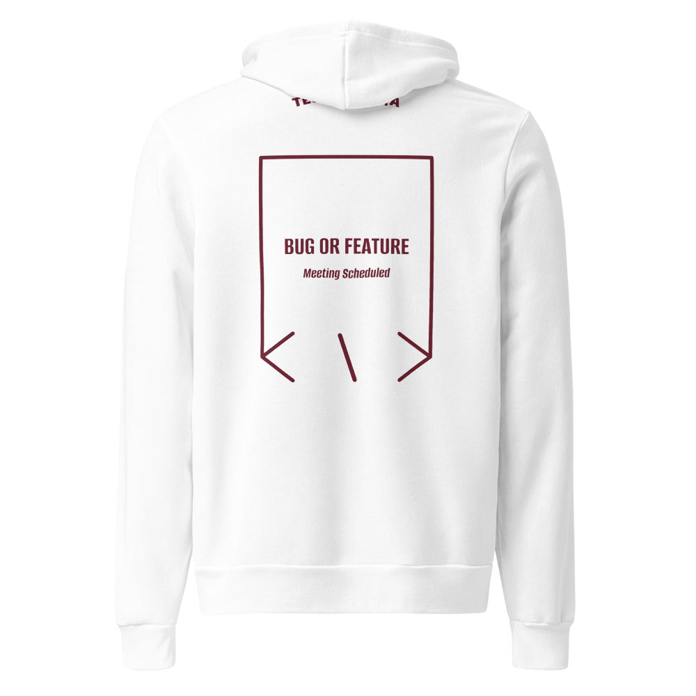 Bug Or Feature — White Maroon back mockup