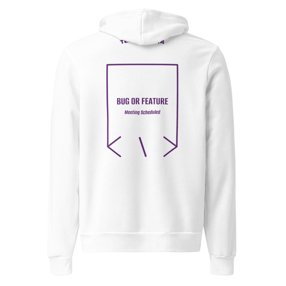 Bug Or Feature — White Team Purple back mockup