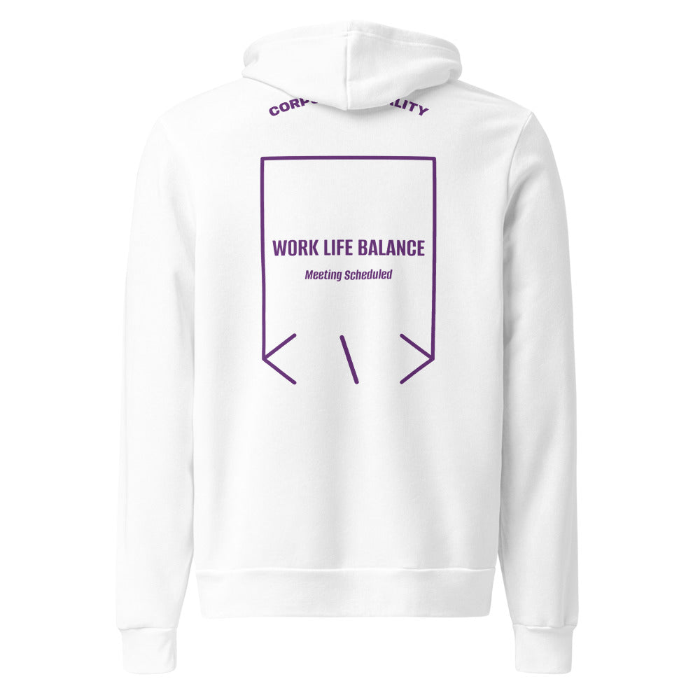 Work Life Balance — White Team Purple back mockup