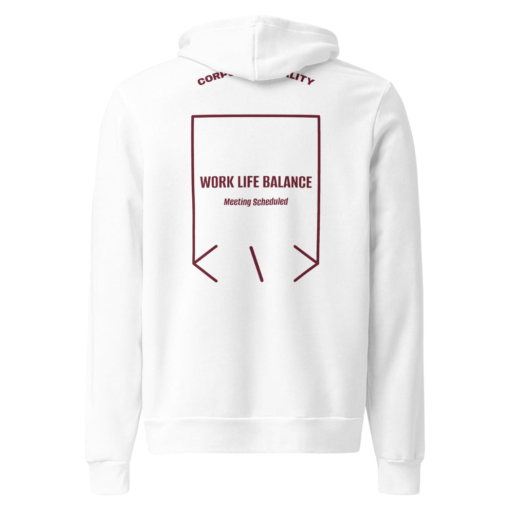 Work Life Balance — White Maroon back mockup