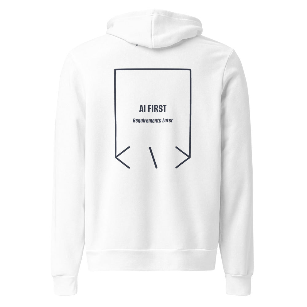 AI First — White Heather Navy back mockup