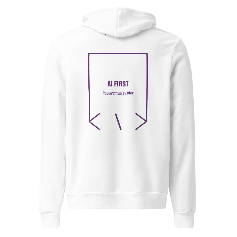 AI First — White Team Purple back mockup