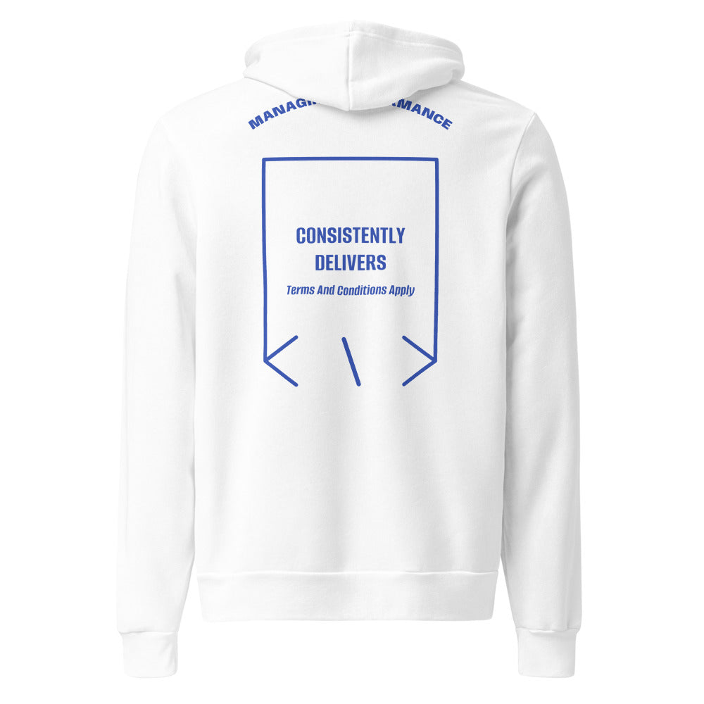 Consistently Delivers — White True Royal back mockup