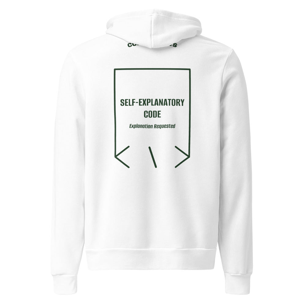 Self-Explanatory Code — White Forest back mockup
