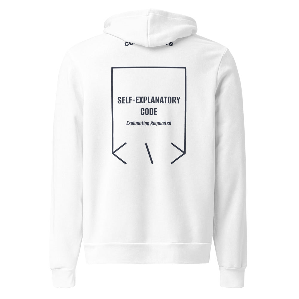 Self-Explanatory Code — White Heather Navy back mockup