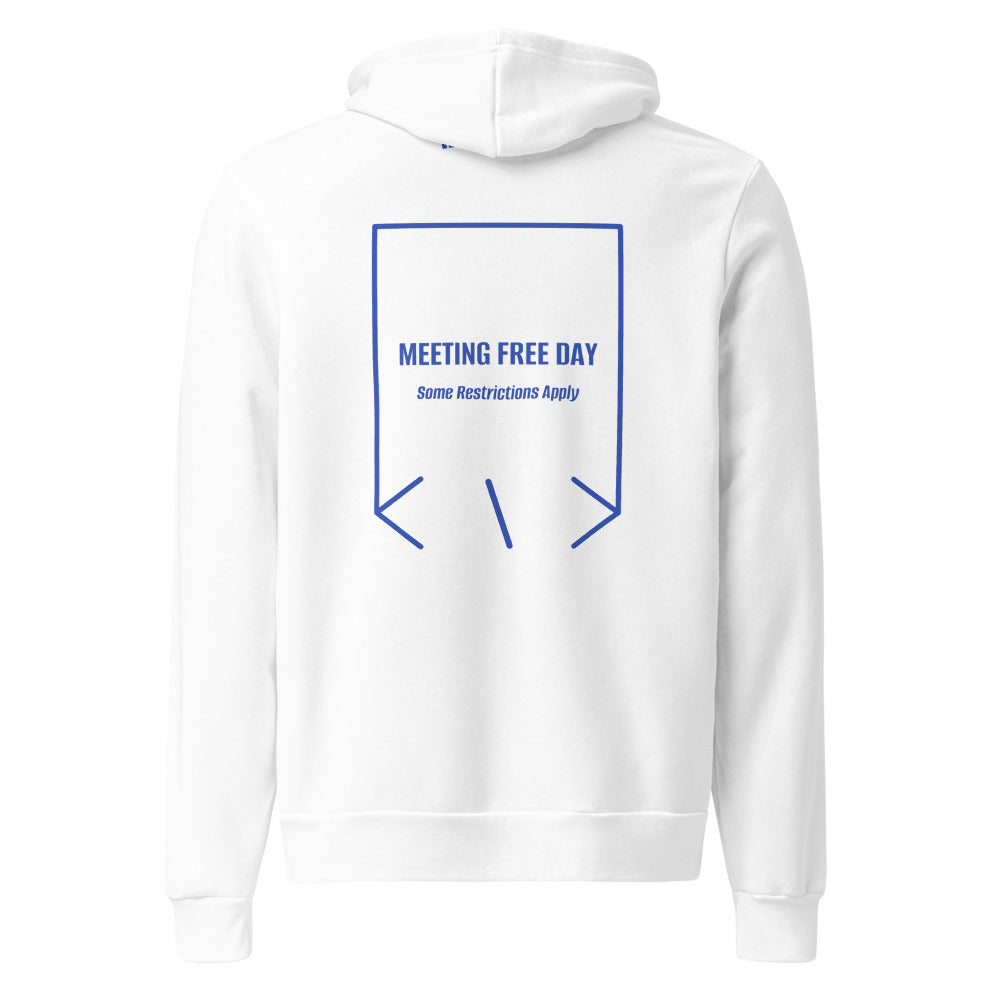 Meeting Free Day — White True Royal back mockup