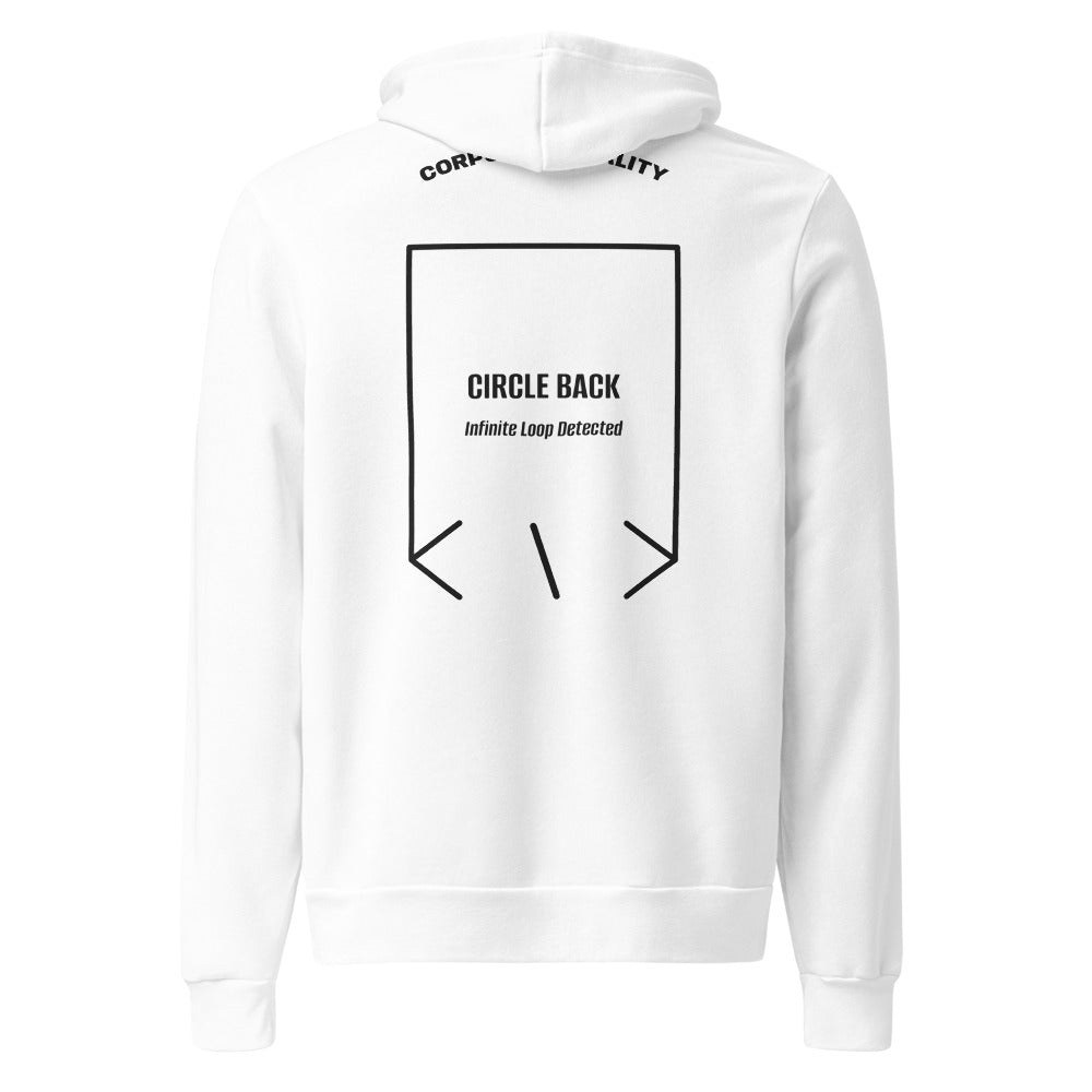 Circle Back — White Black Heather back mockup