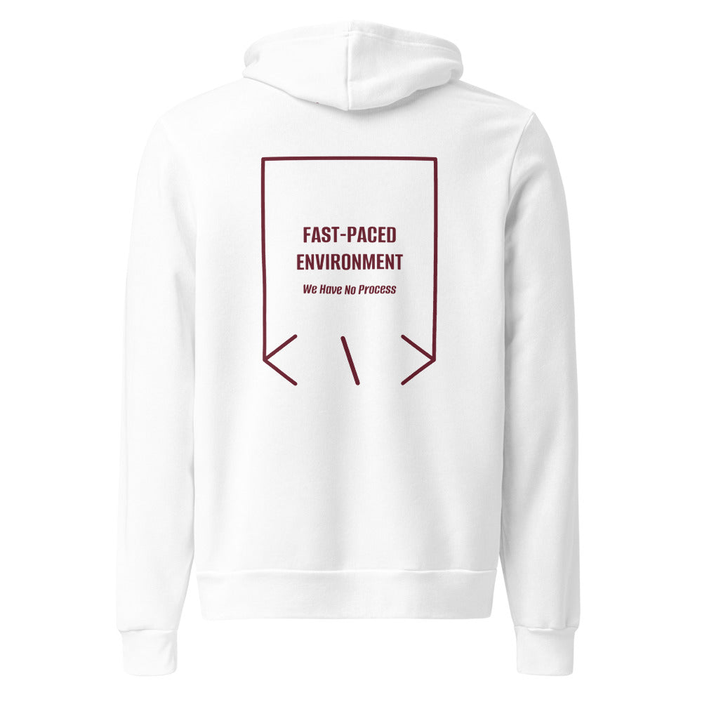 Fast-Paced Environment — White Maroon back mockup